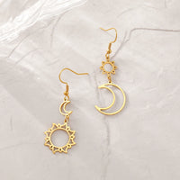 Stainless Steel Earrings Bohemian Sun Moon Totem Pendant New Senior Statement Temperament Dangle Earrings For Women Jewelry Gift