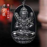 High-Grade Natural A Goods Jade Jade Mocui Zodiac Patron Saint Ink Jade Pendant Ice Kind Jade Pendant Luxury Necklace