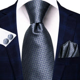 Gift Tie for Men 2023 New Sage Green Plaid Fashion Brand Wedding Party Necktie Handky Cufflinks Wholesale Hi-Tie Designer