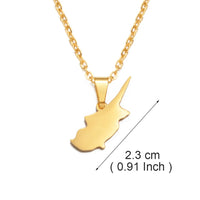 Anniyo Cyprus Map Pendants Necklaces for Women Stainless Steel Jewelry  @335321
