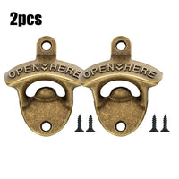 Zinc Alloy Wall Bottle Opener Kitchen Bottle Opener Retro Alloy Wall Mounted with Screws Party Antique Beer Bottle Opener