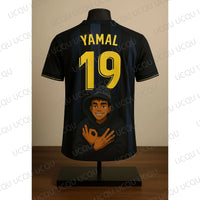 Yamal #19 Cartoon Portrait Football Tee – Anime Style Special Design Soccer Shirt, Breathable Oversized Fanwear