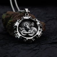 European and American style personalized fashion animal snake pendant gear skull domineering men's stainless steel jewelry
