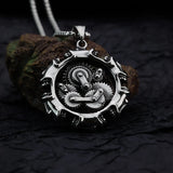 European and American style personalized fashion animal snake pendant gear skull domineering men's stainless steel jewelry