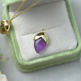 ITSMOS Acorn Natural Crystal Pendant Necklace Amazonite/labradorite Gold-plated Rhombic Simple Necklace Jewelry for Women Gift