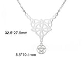 Jeshayuan Tetragramaton Necklace For Women Witch‘s Knot Charm Necklace Amulet Protection Pentacle Necklace Jewelry