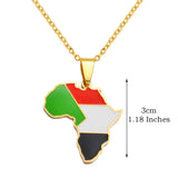 3CM Hip-Hop Africa Map Pendant Necklaces Stainless Steel Jewelry Kenya Mali Senegal Somalia Ghana Sierra Leone Liberia #350221