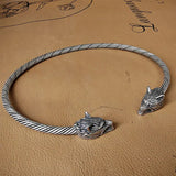 Medieval viking wolf copper Necklace Traditional Celtic Torq Torque, Authentic Neckand Ancient Norse Neck Ring Viking Torc