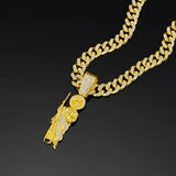 Men Women Hip Hop Saint Jude Pendant Necklace,13mm Cuban Chain Religious Saint Jude Idol Pendants Charm Jewelry 2025 New Arrived