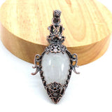 Water Drop Crystal Pendulum for Dowsing Spiritual Divination Natural Amethyst Rose Quartz Onyx Antique Pendulums Pendant Pendulo
