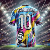 Football King Superstar Maradona Printed Men's Fan Commemorative Edition Sports T-shirt Daily Outdoor Breathable Quick Jersey