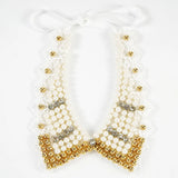Pearl Beaded Lace Trim Collar Ribbons Women Necklace Wedding Jewelry for Clothes Dress  Beads Crystal Collar Wedding Jewelry
