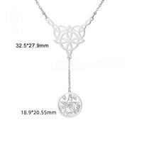 Jeshayuan Tetragramaton Necklace For Women Witch‘s Knot Charm Necklace Amulet Protection Pentacle Necklace Jewelry
