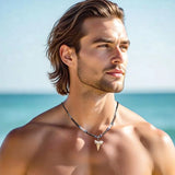 Bohemian Shark Tooth Necklace - Coconut Shell & Wood Bead Design, Irregular Collarbone Chain for Women & Men