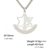 Dreamtimes Hebrew Star of David Necklaces Stainless Steel Hollow Hexagonal Star Necklace Box Chain Magen Jewish Chain Jewelry