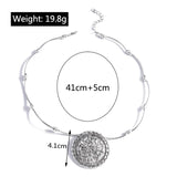 Ethnic Antique Silver Color Moon Choker Necklaces for Women Boho Turquoise Necklace Girls Party Jewelry Gifts