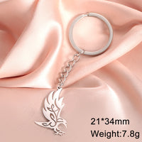 Dawapara Vintage Eagle Crow Raven Pendant Keychain Viking Animal Bird Protection Amulet Stainless Steel Keyring Jewelry