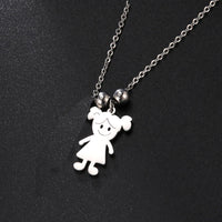 Personalized Boy Girl Necklace Custom Chain Name Mother Father Day Kid Family Gift For Women Men Stainless Steel Pendant Jewelry
