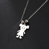 Personalized Boy Girl Necklace Custom Chain Name Mother Father Day Kid Family Gift For Women Men Stainless Steel Pendant Jewelry