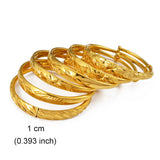 Anniyo (1Piece) Push Pull Bracelet Women Girls Gold Plated Jewelry African Dubai Arab Nigeria Ethiopian Bangles #000207