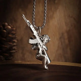 Retro Gothic Mysterious Demon Angel Wings Pendant Necklace Men's Punk Hip Hop Trendy Cool Jewelry Boy Gift