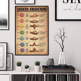 Yoga Chakra Awakening Vintage Posters and Prints Yoga Hand Movement Canvas Painting Modern Wall Home Decor Pictures