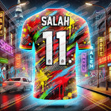 Fashion Graffiti Board Salah Printed Pattern Men's Fan Commemorative T-shirt Daily Outdoor Sports Comfortable Jersey
