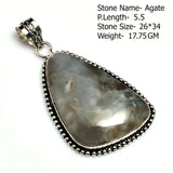 Genuine Sapphire Turquoise Emerald Agate Labradorite Jasper  Pendant