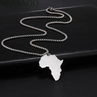 Africa Map Pendant Necklace Africa Map Necklaces for Women Stainless Steel Men Africa Continent Necklace Africa Map Jewelry