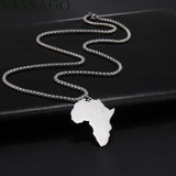 Africa Map Pendant Necklace Africa Map Necklaces for Women Stainless Steel Men Africa Continent Necklace Africa Map Jewelry