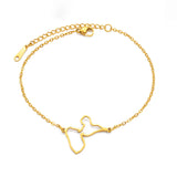 Anniyo 18CM + 4CM France Guadeloupe Map Bracelet for Women Stainless Steel Jewelry Foot-Chain #320921