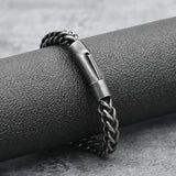 Bracelet Men's Stainless Steel Chain Punk Motorcycle Accessories Charm Bracelets Magnetic Clasp Vintage Jewelry Gifts Boyfriend