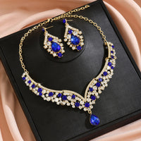 Ladies' fashionable design necklace earrings jewelry set suitable for daily wear, wedding parties, holiday gifts