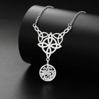 Jeshayuan Tetragramaton Necklace For Women Witch‘s Knot Charm Necklace Amulet Protection Pentacle Necklace Jewelry