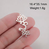 Dawapara Unalome Pendant OM Lotus Flower Charm for Jewelry Making Stainless Steel Spiritual Yoga Symbol Buddhism Accessories