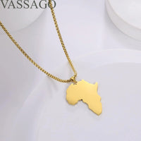 Africa Map Pendant Necklace Africa Map Necklaces for Women Stainless Steel Men Africa Continent Necklace Africa Map Jewelry