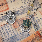 Ancient Eastern auspicious beast personalized pendant, vintage old-fashioned bronze necklace, domineering men's trend jewelry.