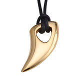 Punk Hip Hop Wolf Tooth Leather Rope Pendant Necklaces For Men Women Stainless Steel Fashion Animal Amulet Jewelry Wholesale