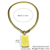 Islam Quran Muslim Pendant Necklace for Women Men Stainless Steel Gold Color Geometric Arabic Medal Amulet Chain Jewelry Gift