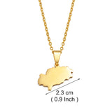 Anniyo 2.3cm Spain Ibiza Map Pendant Necklaces for Women Girl Iviza Ivica Stainless Steel Jewelry #012462