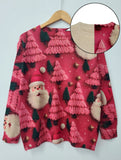 2024 New Autumn And Winter Fashionable And Cute Christmas All-over Printed Round Neck Mink Fur Printed Sweater