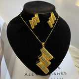 Dubai 24K Gold Color Long Jewelry Sets Wedding African Necklace Earrings For Women Nigerian Indian Bridal Set Party Gifts