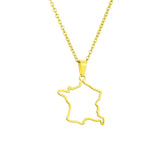 Stainless steel French filigree smooth pendant necklace, suitable for both men and women, versatile ethnic style collar chain