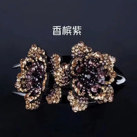 Fashion Acrylic Zircon Flower Hairpin Hair Accessories For Women Retro Elegant Duck Mouth Clip Headwear Ethnic Girl Jewelry Gift
