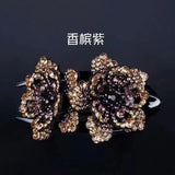 Fashion Acrylic Zircon Flower Hairpin Hair Accessories For Women Retro Elegant Duck Mouth Clip Headwear Ethnic Girl Jewelry Gift