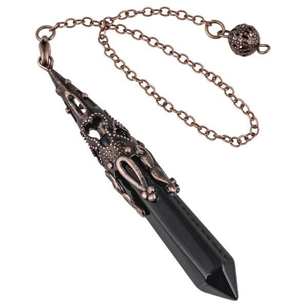 Reiki Natural Stone Crystals Pendulum for Divination  Amethysts Black Obsidian Pendant Healing Point Quartz Spiritual  Pendulos