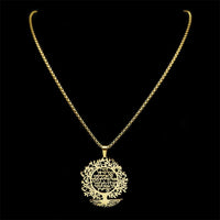 2024 New fashion Tree of Life elegant pendant lettering hollow necklace temperament hundred matching couple collarbone chain