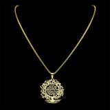 2024 New fashion Tree of Life elegant pendant lettering hollow necklace temperament hundred matching couple collarbone chain