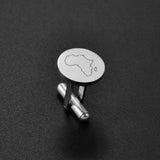 Anniyo (2 Pieces) Cufflinks for Men Women Gold Color/Silver Color Stainless Steel Cuffs Jewelry Africa Map Design #000141