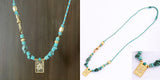 New Style Multi Color Braided Rope Star Moon Heart Hand Eye Charm Necklace,Unique Mix Stone 18K Gold Cotton Cord Jewelry Finding